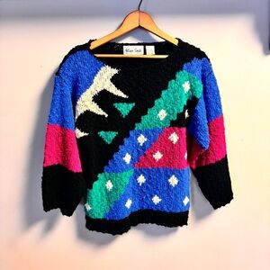 Vintage Allison Smith Black Textured Sweater